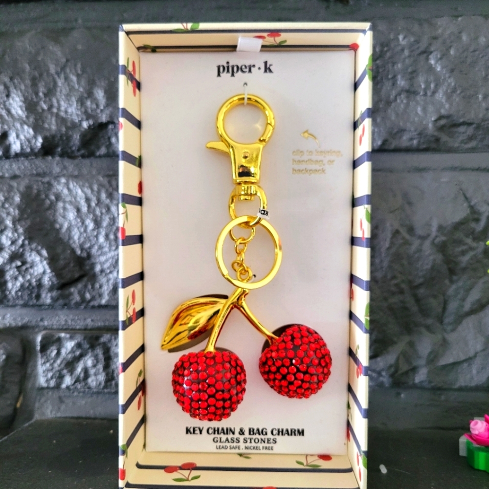 SALE 50 % OFF ALREADY MARKED Piper Red Cherry Purse Charm